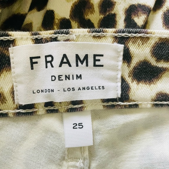 New! FRAME Denim ALI High Rise Skinny Leopard Cigarette Pants Size 25 - Picture 4 of 9